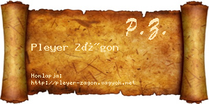 Pleyer Zágon névjegykártya